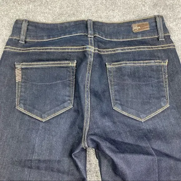 PAIGE Blue Boot Cut Jeans with Medium-Dark Wash - Picture 7 of 9